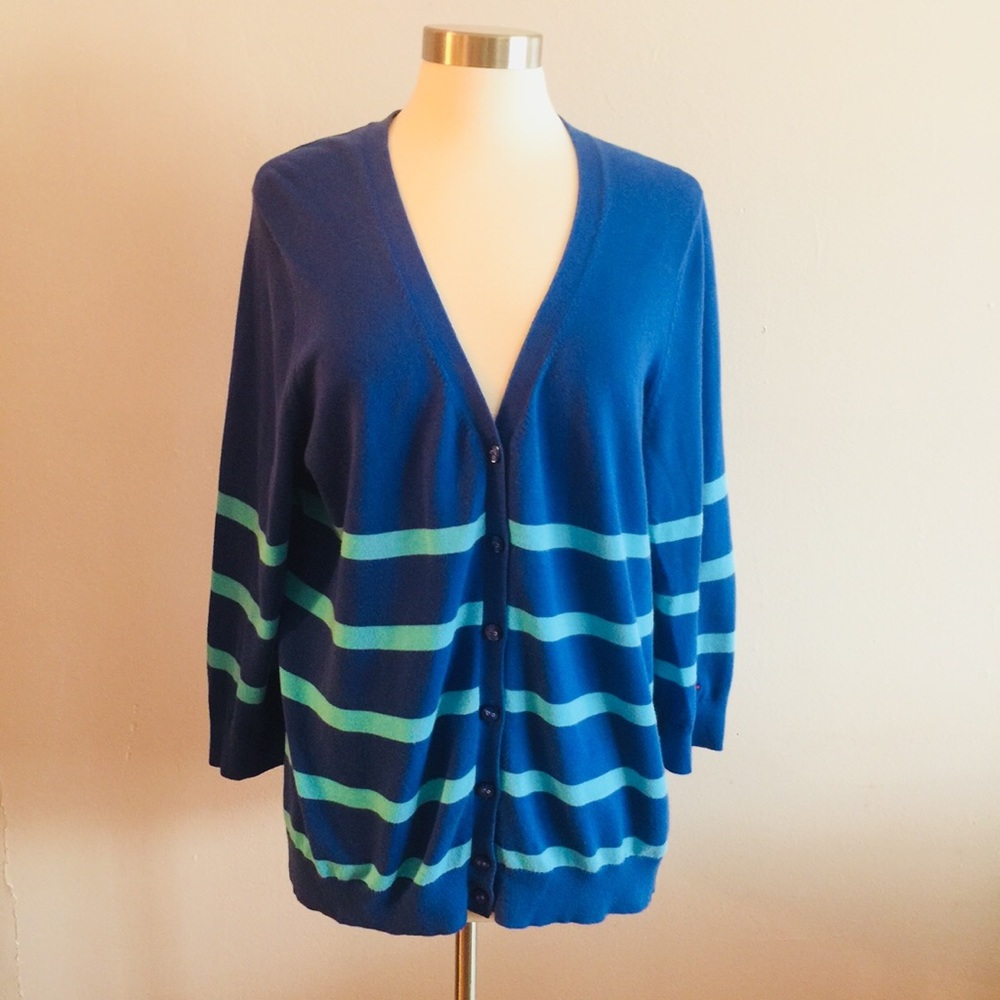 Tommy Hilfiger Striped Cardigan Size XL Cotton